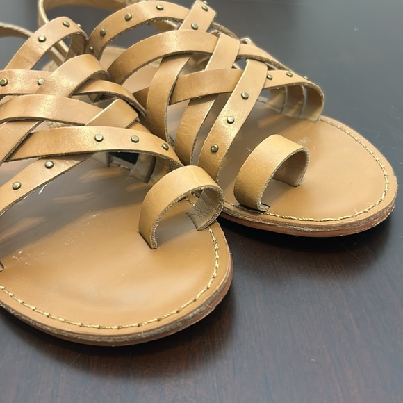 Franco Sarto Crisscross Leather Strappy Studded Flats Sandals Women size 6 - Picture 14 of 16